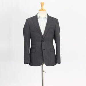 Hatem Sayki 40R Gray Blazer Sport Coat Jacket 2-Button Stripe Y821